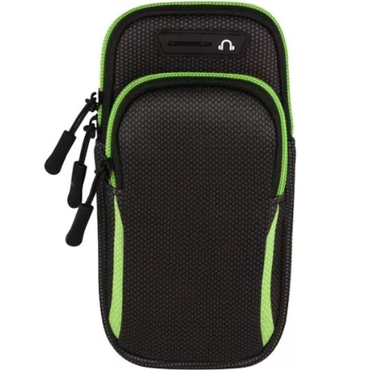 Чехол на руку Primo Sport универсальный спортивный для телефона до 6.5" - Black/Green