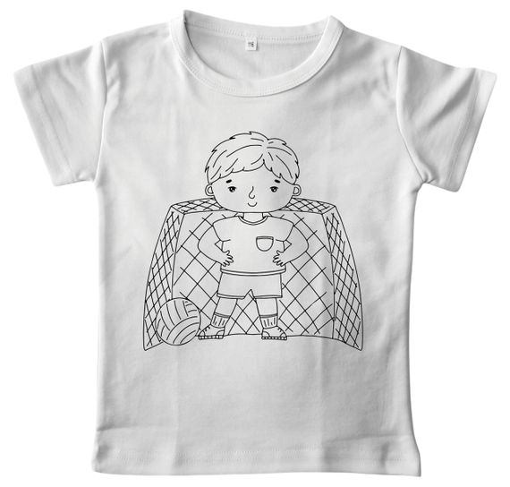 Дитячий набір для творчості Футболка Розмальовка "Футболіст Воротар" біла (ДФ0006) 134 | Зображення 4