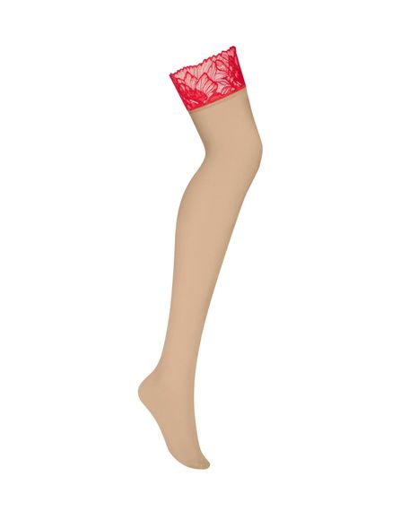 Чулки Obsessive Matildea stockings S/M, Красный, 2XL/3XL | Зображення 1