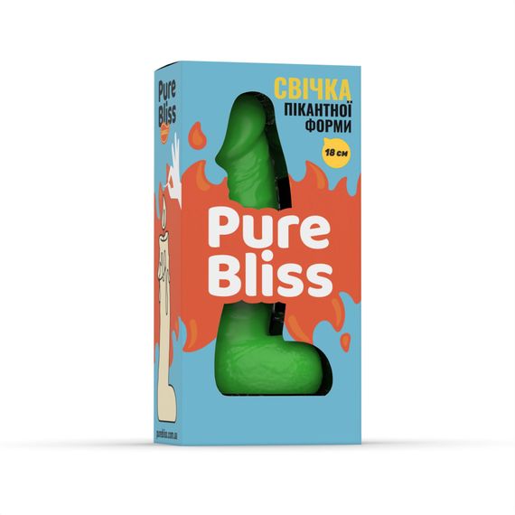 Свічка у вигляді члена Pure Bliss BIG Green 18 см | Зображення 5
