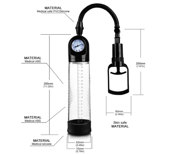 Вакуумна помпа з манометром CANWIN Penis Pump Men Powerup — P928 Sex Aura | Зображення 5