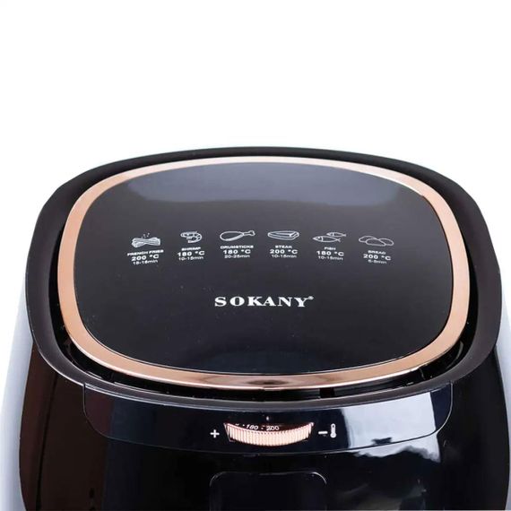 Аэрогриль-фритюрница Sokany SK-8027 на 6.5 литров 1300 Вт черная | Зображення 3