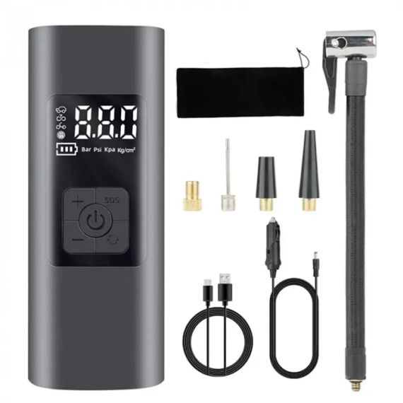 Акумуляторний електричний повітряний насос Neakhmer 12V 6000 мАг Black | Зображення 3