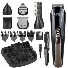 Машинка для стрижки волос 11в1 Kemei KM 600 с насадками / Триммер мужской для бороды с подставкой