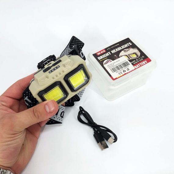 Водонепроникний ліхтарик Bailong HX-816 2COB(white+red), Наголовний ліхтар, Налобний OC-636 ліхтар яскравий | Зображення 3