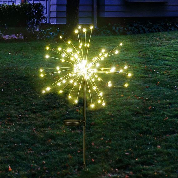Садовый фонарь на солнечной батарее Одуванчик (1 шт) 90 LED, Теплый белый / Лед светильник для сада на ножке | Зображення 8