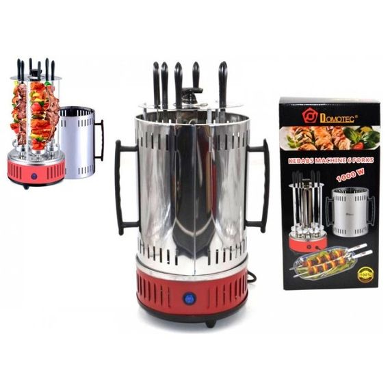 Электрошашлычница вертикальная Domotec MS-7783 нержавеющая сталь VS-28