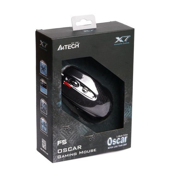 Миша  ігрова A4Tech F5, V-Track, USB, чорна | Зображення 4
