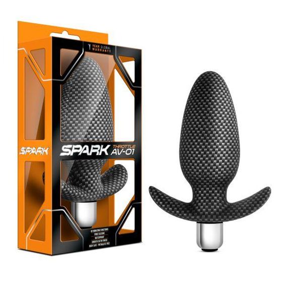 Анальна пробка з вібрацією 3 в 1 BLUSH SPARK THROTTLE AV-01 CARBON FIBER sexstyle | Зображення 1