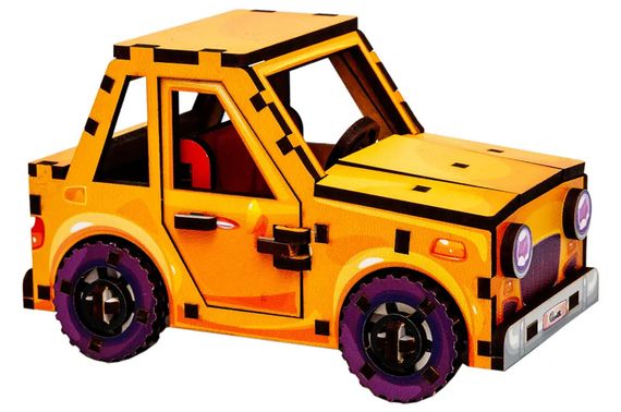 Конструктор дерев'яний Puz-00958 "Turbo Car" в кульку PuzzleOK | Зображення 2