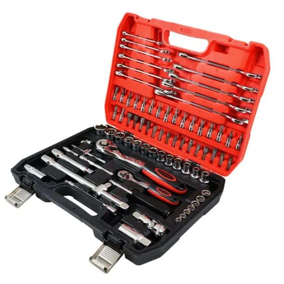 Набор 78 инструментов из хром-ванадиевой стали в пластиковом кейсе CR-V 78 PCS | Зображення 1