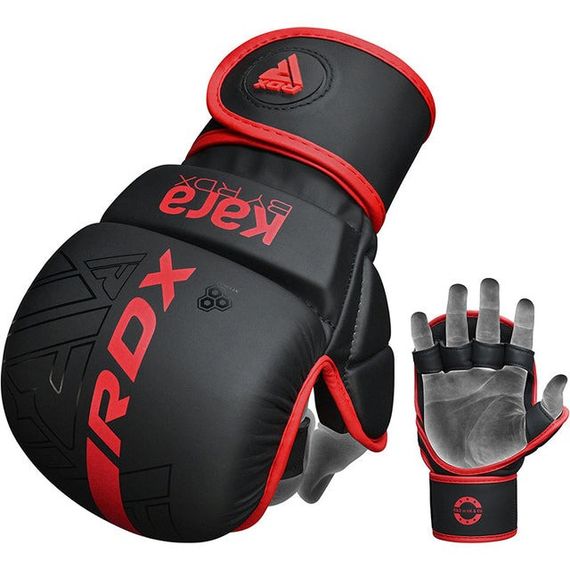 Рукавиці для ММА RDX F6 KARA Matte Red Plus S/M (капа у комплекті) | Зображення 4