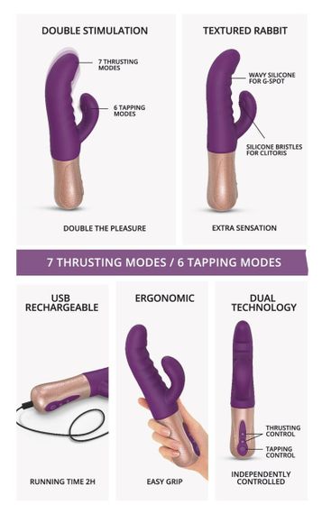 Подвійний пульсатор-кролик Love To Love SASSY BUNNY - PURPLE RAIN sexstyle | Зображення 5