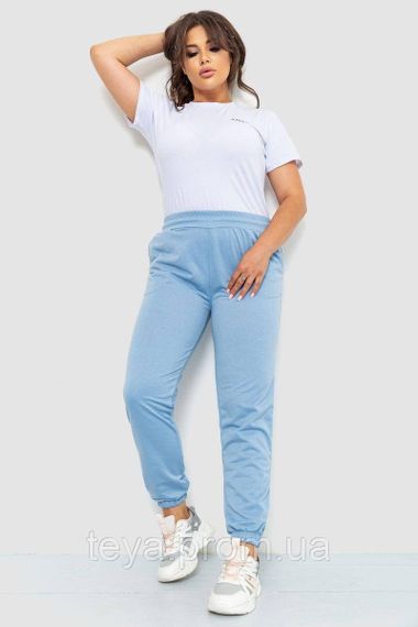 Спортивні штани жіночі двонитка колір джинс розмір L-XL FA_002704 | Зображення 1
