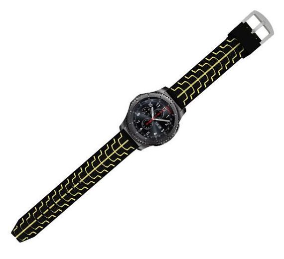 Силіконовий ремінець Primo Splint для годинника Samsung Gear S3 Classic SM-R770 / Frontier RM-760 - Black&Yellow | Зображення 2