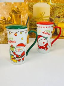 Кружка с крышкой и ложкой Olens Биг Санта 102-1088 380 мл