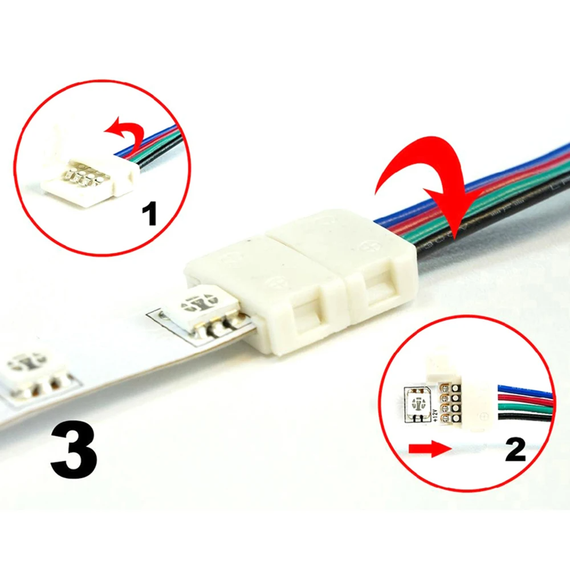 Конектор SV на 4 контакти (4 pin) 10 мм 165мм для RGBW LED стрічки 2 шт (sv2697) | Зображення 3