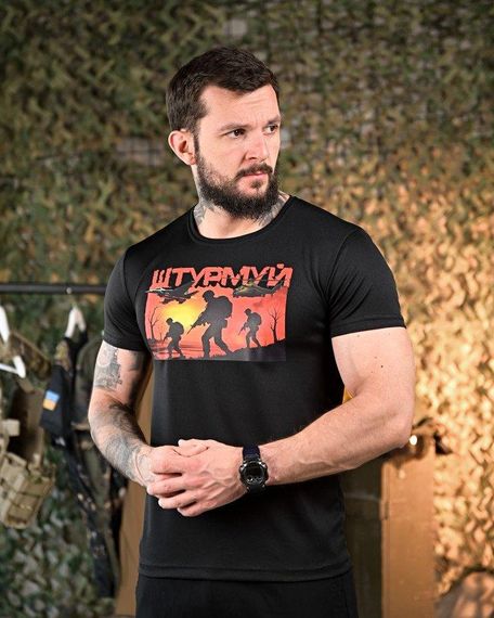 Тактична водовідвідна футболка Штурмуй black ПП7898 | Зображення 1