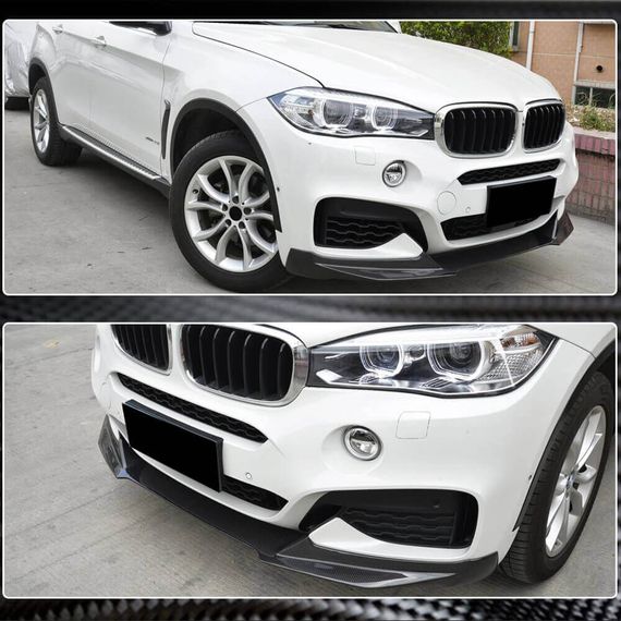 Накладка на передній бампер Карбон (M-Sport) для BMW X6 F-16 2014-2019 рр | Зображення 3