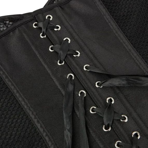 Корсет із сітки Star Night Grid Corset з гачками та шнурівкою, чорний, L (без коробки) sexstyle | Зображення 6