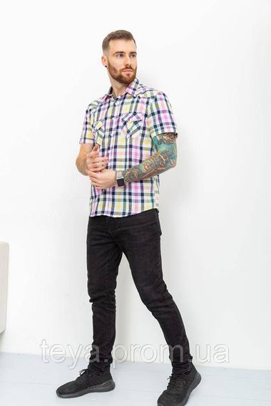 Якісна чоловіча сорочка у клітину сезон весна-літо колір різноколір FG_00495 | Зображення 1
