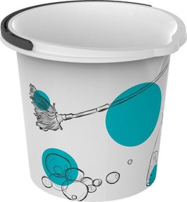 Відро господарське пластикове Rotho (Рото) Vario Art 10 л (03204) Біло-блакитне