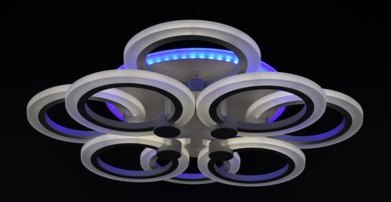 Люстра світлодіодна стельова LED світильник для квартири на стелю лед з пультом 25961 Білий 11х45х54 см. | Зображення 9