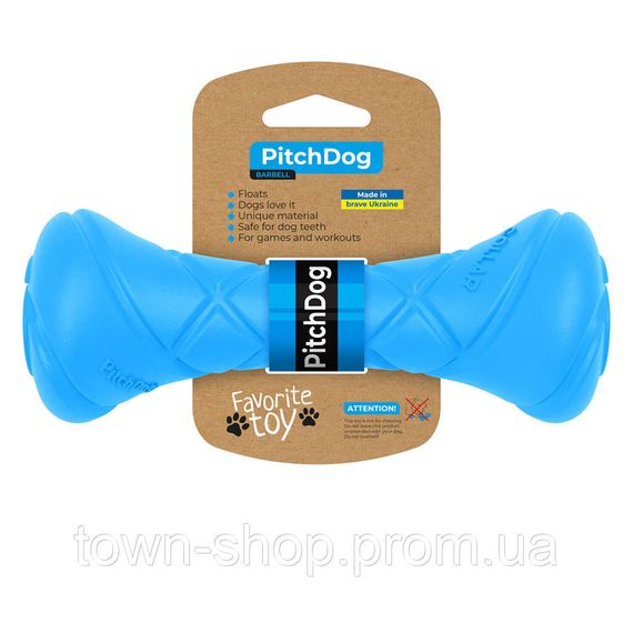 Игровая гантель для апортировки PitchDog, длина 19 см, диаметр 7 см голубой