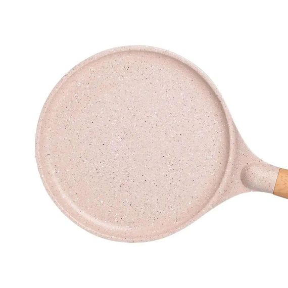 Алюминиевая блинная сковорода с мраморным антипригарным покрытием Ø 22 см, толстое дно MGC бежевый HP-4-427CR | Зображення 2