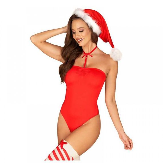 Новорічний костюм Obsessive Kissmas Teddy Red S \ M, Червоний, S-M