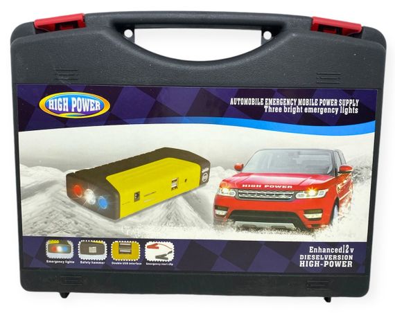 Пускозарядний автомобільний пристрій 50800 mAh для авто з акумулятором потужний павербанк повербанк Power жовтий | Зображення 8