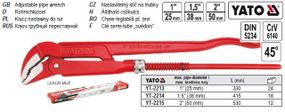 Ключ трубный трубний переставний 2"на 45° CrV l=530 мм YATO YT-2215