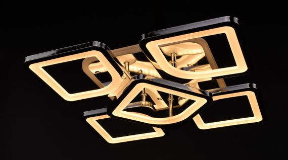 Люстра світлодіодна стельова LED світильник для квартири на стелю лед з пультом 26113 Хром 11х40х40 см. | Зображення 2