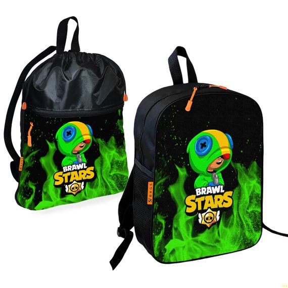 Школьный рюкзак детский Бравл Старс + Сумка для обуви спортивной формы рюкзак-мешок  для мальчика (01679)