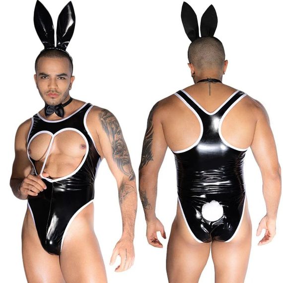 Мужской костюм зайчика JSY «Неутомимый Мэт» One Size, боди, бабочка, ушки sexstyle