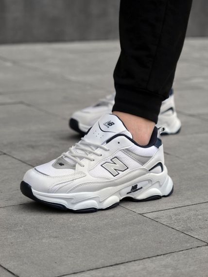 Кросівки New Balance  замш/шкіра/3D сітка колір білий, чорний