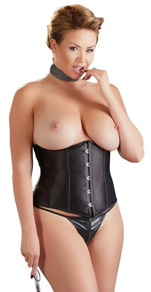 Корсет з відкритим бюстом Cottelli Collection Underbust Corset зі шнурівкою, чорний, XL sexstyle | Зображення 1