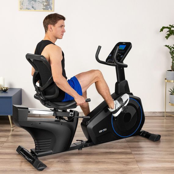 Горизонтальний велотренажер Gymtek XBR6000 електромагнітний синій | Зображення 1