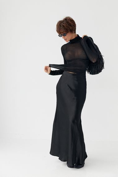 Напівпрозорий гольф у сітку - чорний цвет, M (є розміри) | Зображення 2