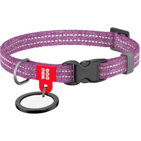 Ошейник для животных WAUDOG Re-cotton с QR паспортом для кошек и мелких пород собак XS фиолетовый (16409)