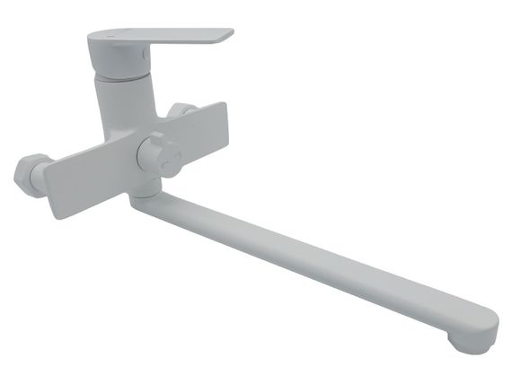 Змішувач для ванни довгий вилив AIM білий DG01153 (frosted white) | Зображення 6