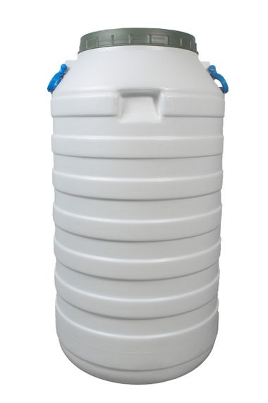 Бочка пластиковая 60 л пищевая белая высокая бидон  широкая горловина емкость для воды