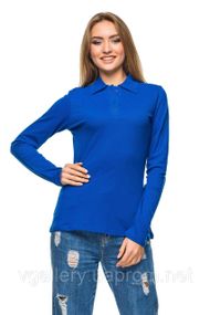 Футболка ПОЛО жіноча з довгим рукавом — тканина-лакота XL