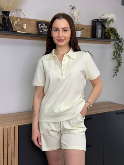 Костюм жіночий літній з котону Fashion 187 20558 M лимонний | Зображення 2