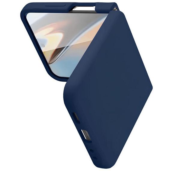 Чохол Foldables Silicone Cover Lakshmi (AAA) для Samsung Galaxy Z Flip5 Білий / White Темно-синій / Midnight blue | Зображення 2