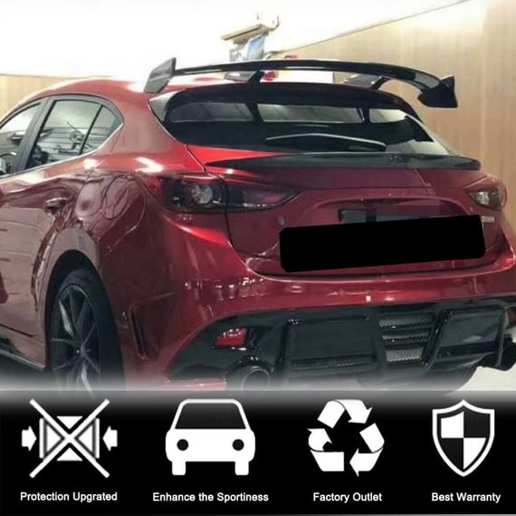 Спойлер V2 (HB, Карбон) для Mazda 3 2013-2019 рр | Зображення 2