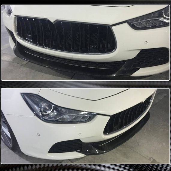 Накладка на передній бампер Lip V2 (для Base/S/S Q4 2013-2017, Карбон) для Maserati Ghibli рр | Зображення 2