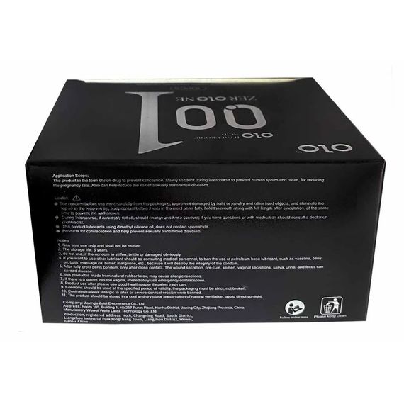 Презервативи ультратонкі Olo 0.01 BLACK з гіалуроновою кислотою, 10 шт (фольга) Sex Aura | Зображення 2