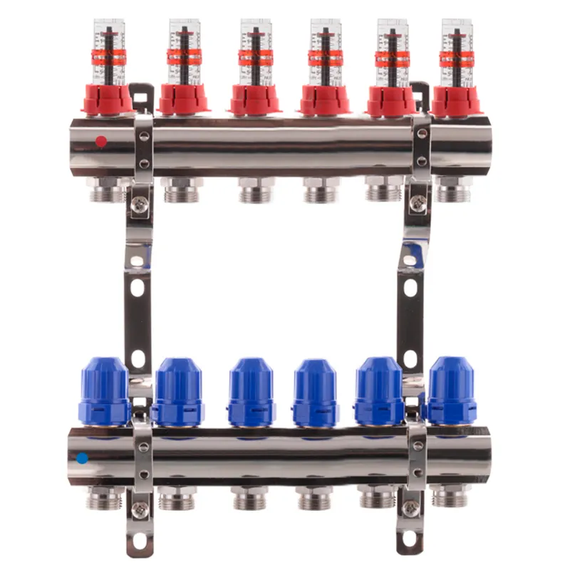 Коллекторный блок с расходомерами Koer KR.1110-06 1"x6 aways (KR2643)