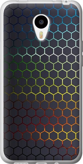 Чехол на Meizu M1/M1 mini Переливающиеся соты "498u-188-17620"
